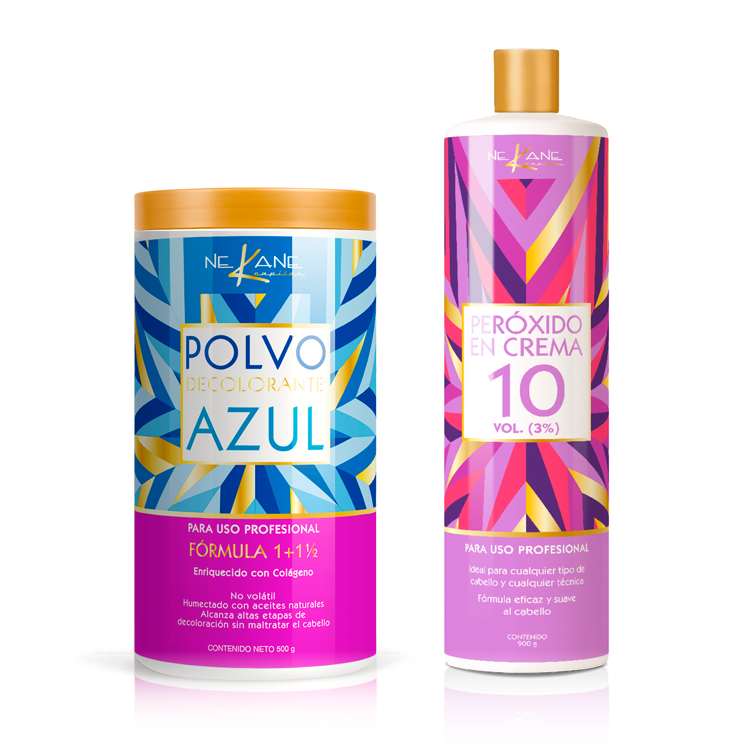 JUEGO de Polvo decolorante 500g + Peróxido 10 Vol. 900g